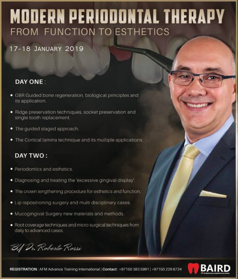 Dubai: Modern Periodontal Therapy From Function To Esthetics By Dr. Roberto Rossi (2 Days Course)